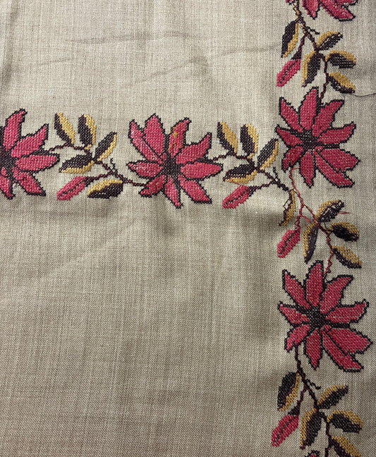 Pashmina wool emb shawl