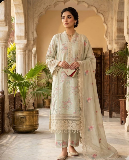 Same as bareeze emb lawn 3pc with chiffon dupatta