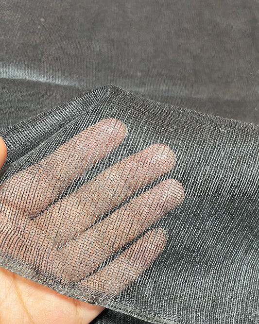 Cross stitch organza net dupatta black