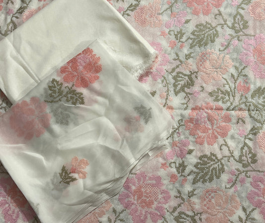 Same as bareeze emb 3pc suit karandi with chiffon dupatta advance booking