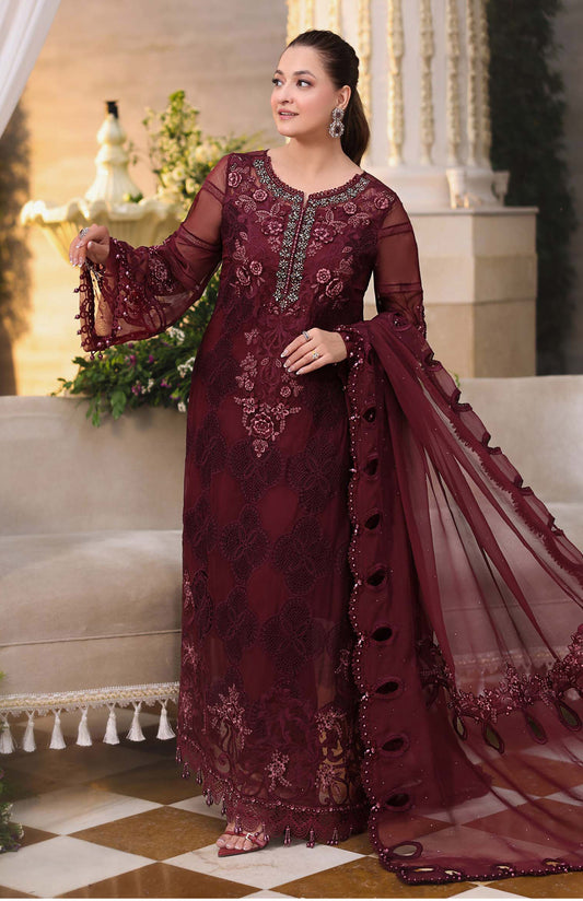 Same as Maria B Embroidered Luxury Chiffon Unstitched 3Pc Suit
