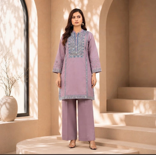 Sapphire emb lawn 2pc suit