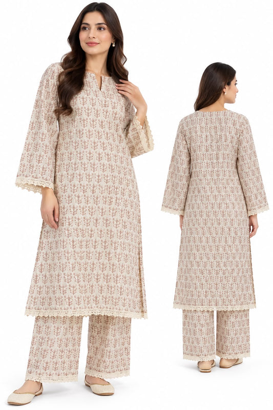 Nishat allover printed cotton 2pc