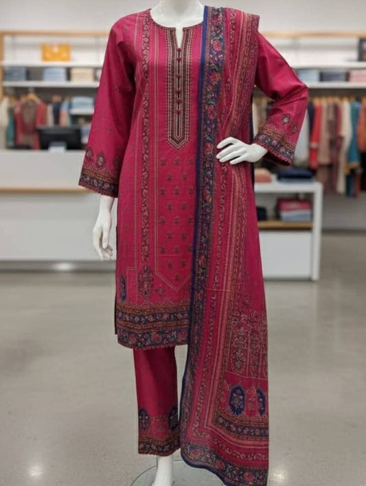 Binsaeed printed Khaddar 3pc