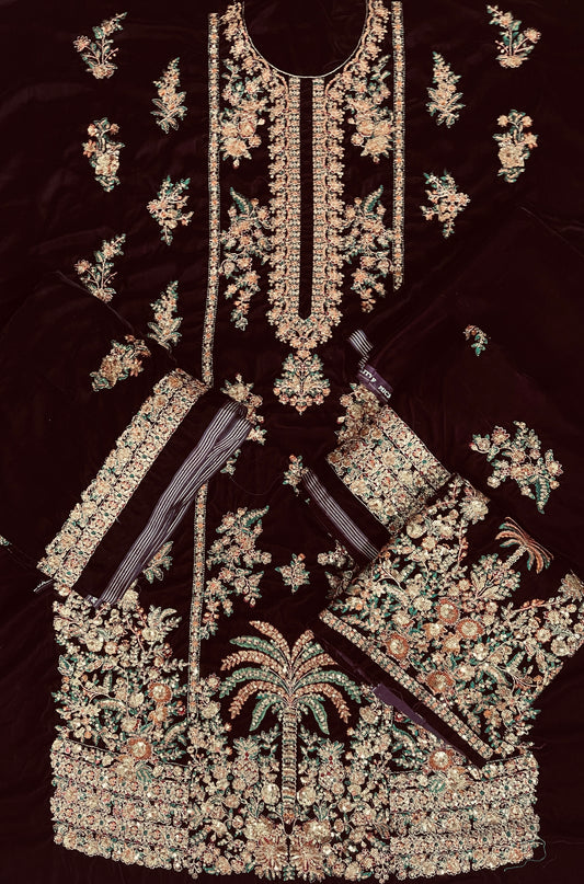 Same as bareeze formal velvet 3pc suit/ ready to wear shawl