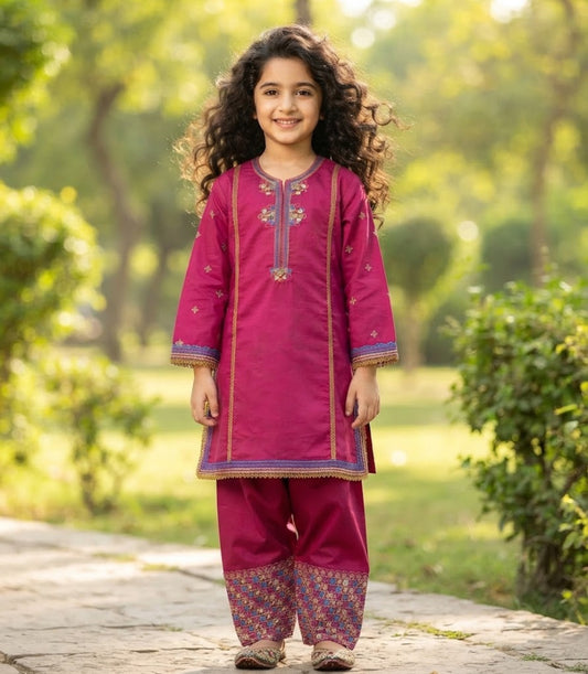 Shahana kids emb khadar 2pc