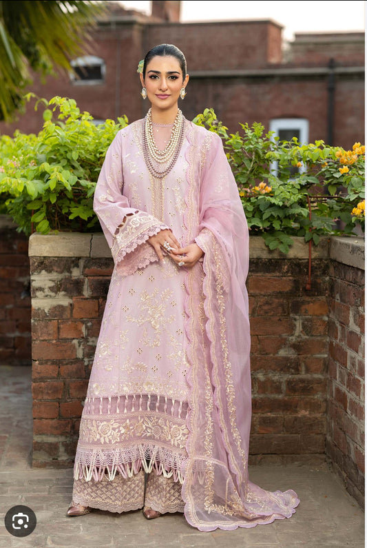 💯 Original Maryam hussain luxury lawn 3ps suit unstitch