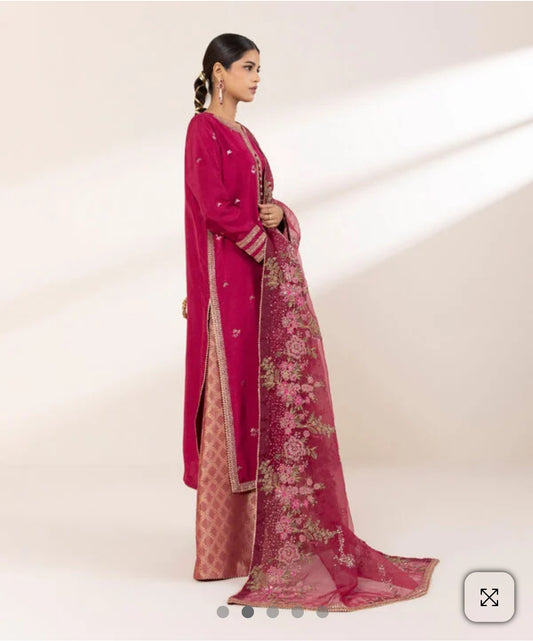 Sapphire formal 3pc suit rawsilk with organza dupatta