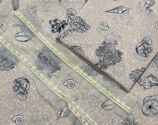 Cross stitch allover 2pc suit lawn with patch 2meter