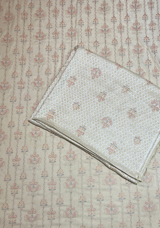 Peach wool emb 3pc suit