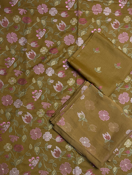 Khoobsurat by nur emb karandi 3pc suit with chiffon dupatta