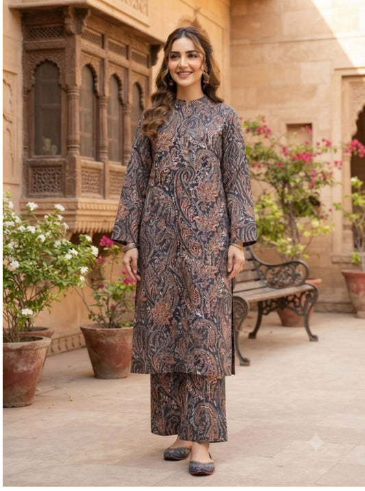 Kayseria printed khadar 2pc