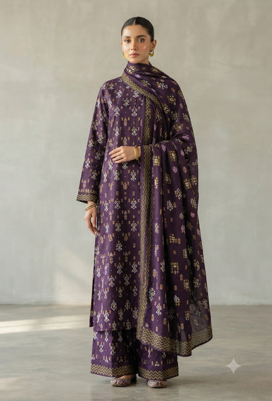 Kayseria printed Khaddar 3pc