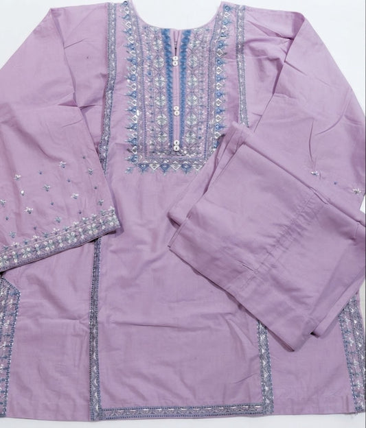 Sapphire emb lawn 2pc suit