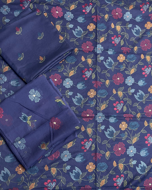 Khoobsurat by nur emb karandi 3pc suit with chiffon dupatta