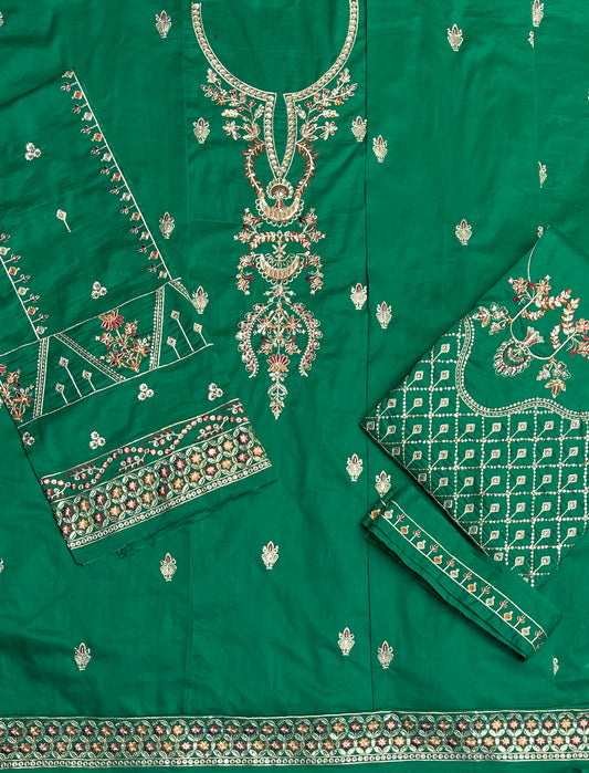 Ethnic emb cotton 2pc shirt & trouser left over
