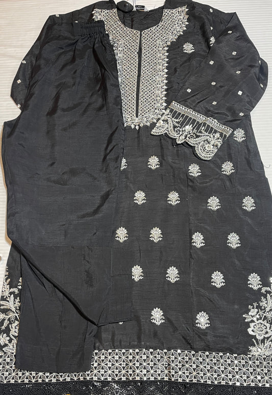 Sapphire formal 2pc suit rawsilk