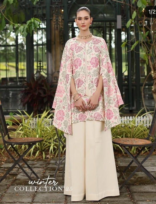 Same as bareeze emb 3pc suit karandi with chiffon dupatta advance booking