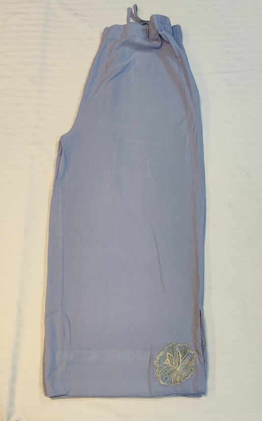 Ethnic emb trouser linen