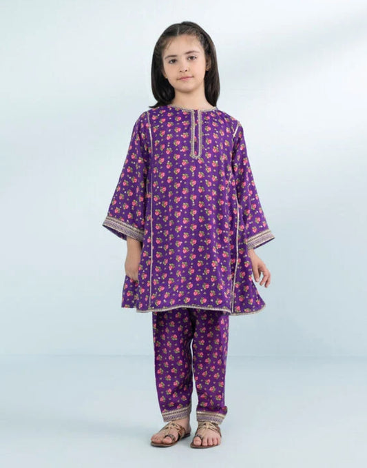 Sapphire emb kids allover rawsilk 2pc