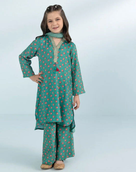 Sapphire allover kids rawsilk 2pc