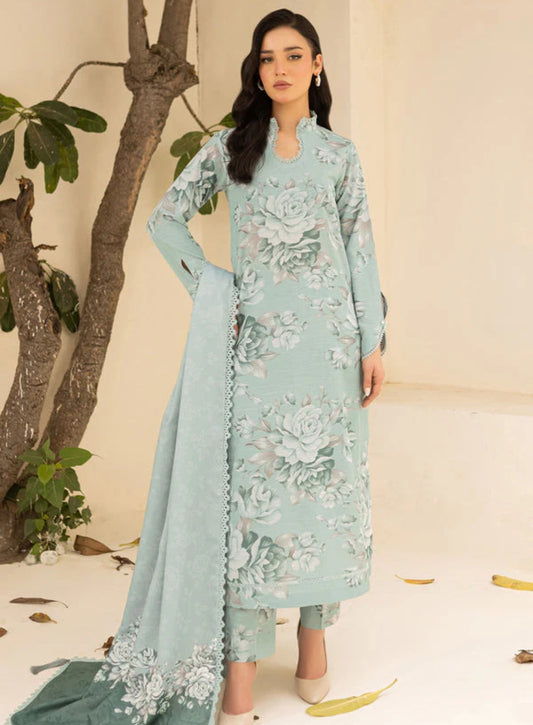 Farasha by baroque printed 3pc suit Khaddar