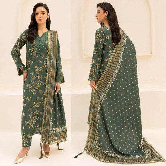 Farasha by baroque printed 3pc suit Khaddar