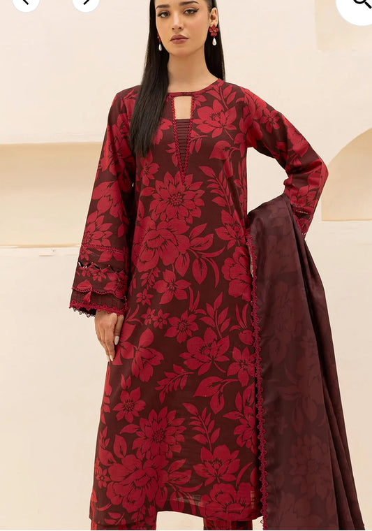 Farasha by baroque printed 3pc suit Khaddar