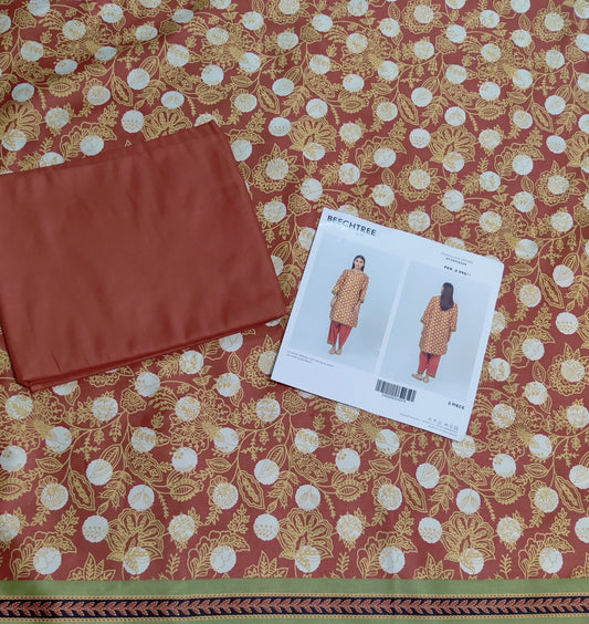 Beechtree unstitched cotton satin 2pc suit
