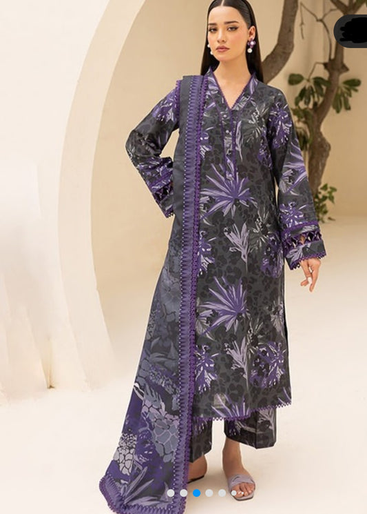 Farasha by baroque printed 3pc suit Khaddar