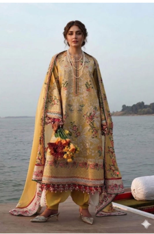 Same as hussain rehar emb lawn 3pc with chiffon dupatta unstitch