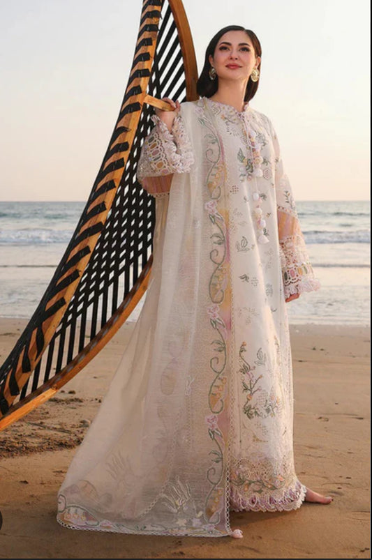 Same as qalamkar emb lawn 3pc with cotton net dupatta unstitch