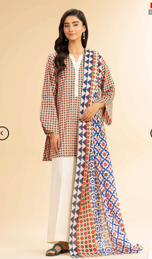 Nishat printed lawn 2pc shirt trouser