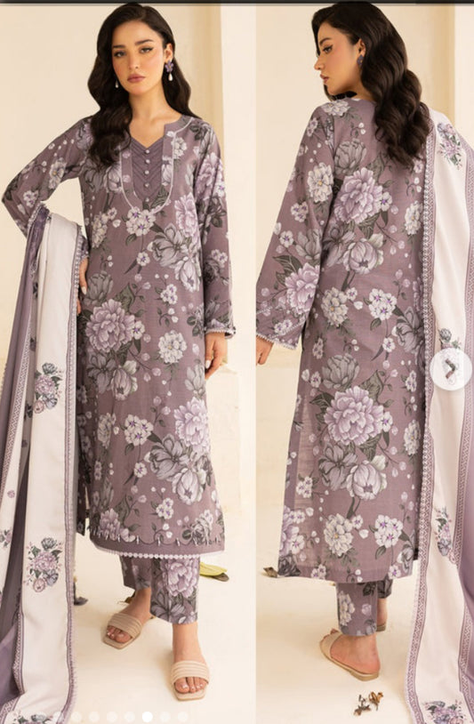 Farasha by baroque printed 3pc suit Khaddar