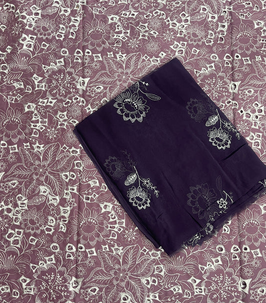 Same as bareeze emb 3pc suit lawn with chiffon dupatta original branded fabric