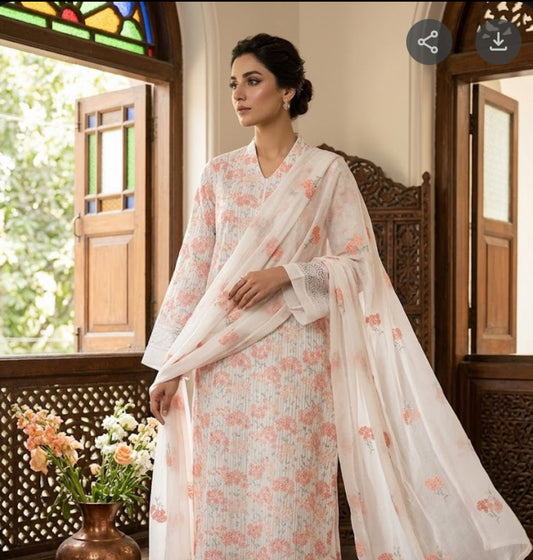 Same as bareeze emb lawn 3pc with chiffon dupatta