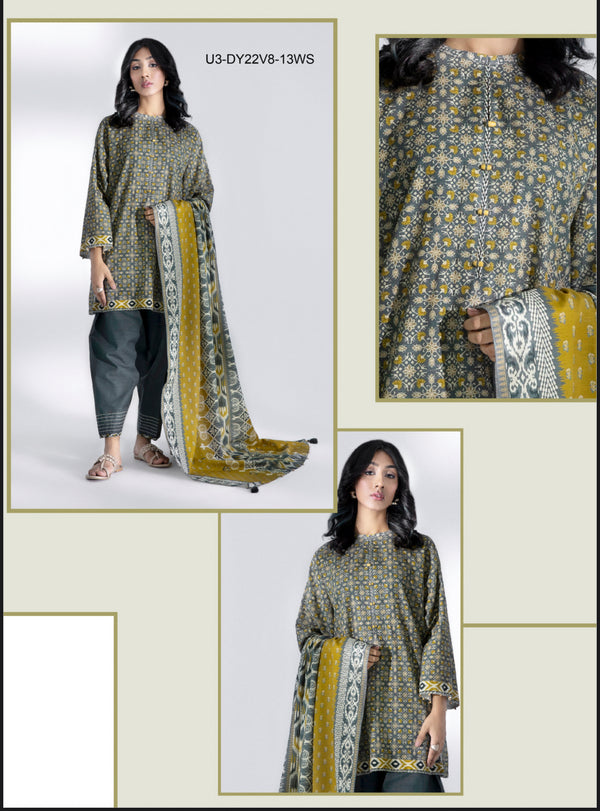 Sapphire printed 3pc suit lawn
