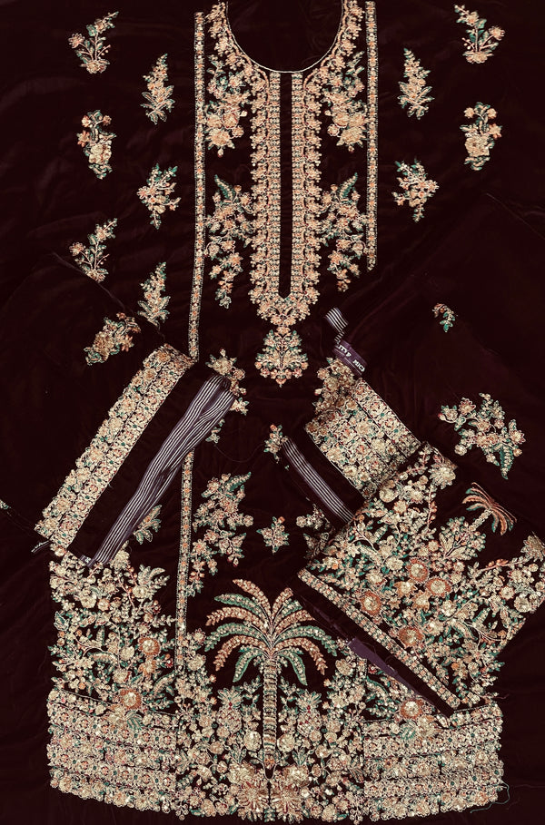 Same as bareeze formal velvet 3pc suit/ ready to wear shawl