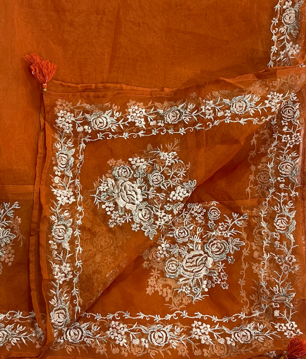 Sapphire emb dupatta organza