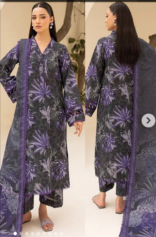 Farasha by baroque printed 3pc suit Khaddar
