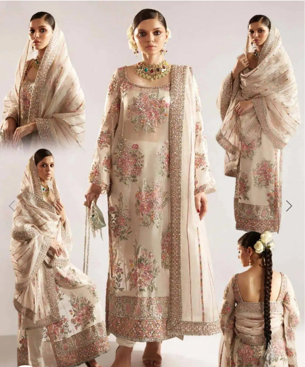 Same as hussain rehar formal 3pc suit organza unstitch