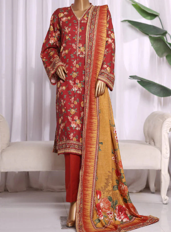 Binsaeed printed Khaddar 3pc