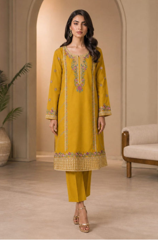 Cross stitch emb lawn 2pc suit length 36.5 unstitch