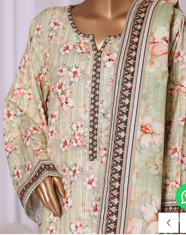 Binsaeed printed Khaddar 3pc