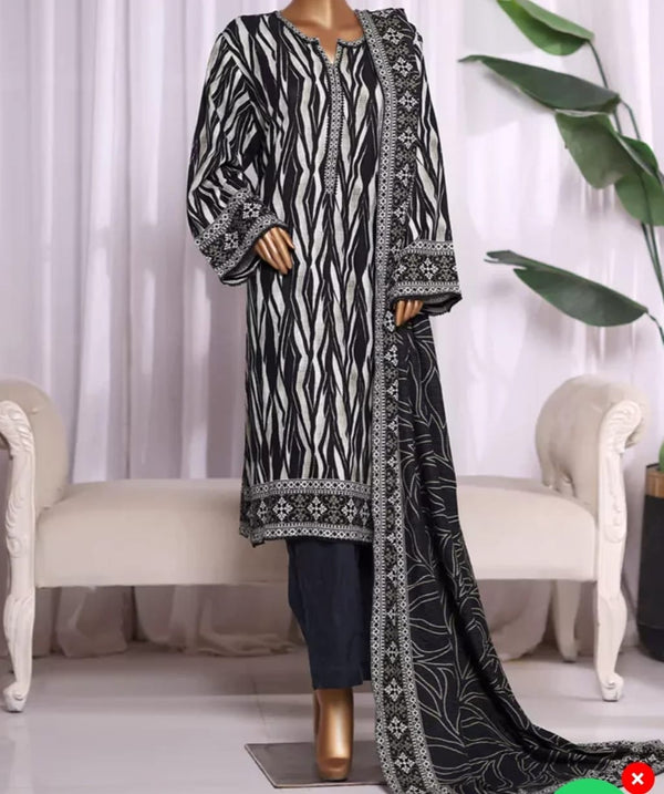 Binsaeed printed Khaddar 3pc