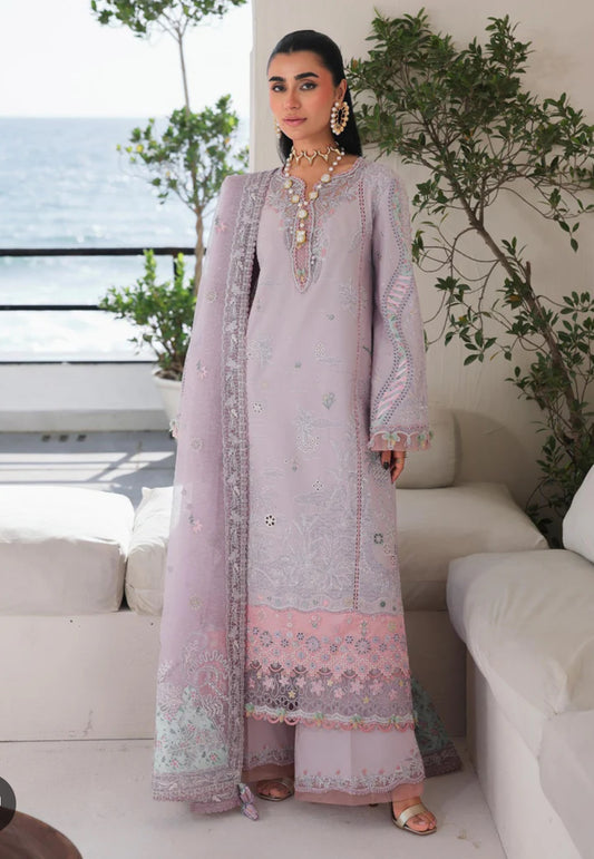 Same as qalamkar emb lawn 3pc with organza net dupatta unstitch