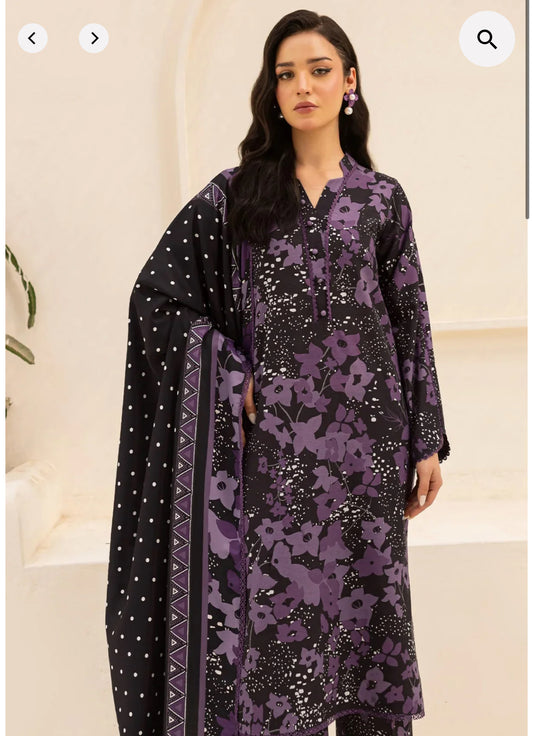Farasha by baroque printed 3pc suit Khaddar