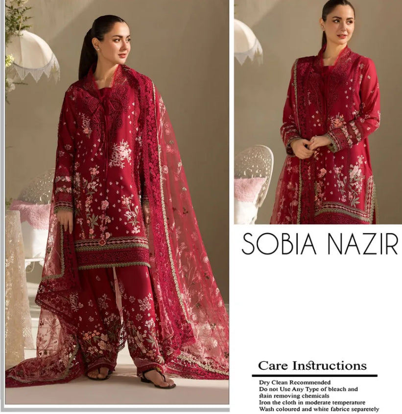 Same as sobia nazir emb lawn 3pc with net dupatta unstitch – Meewan ...