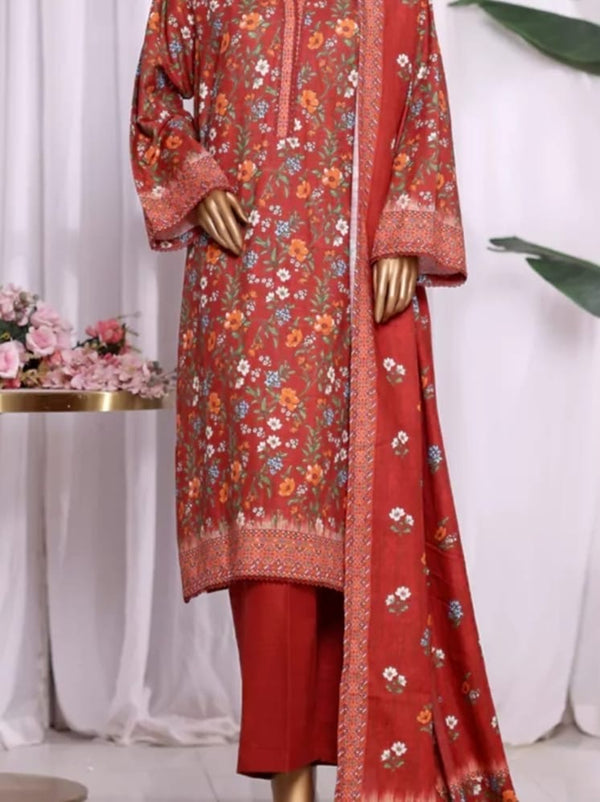Binsaeed printed Khaddar 3pc