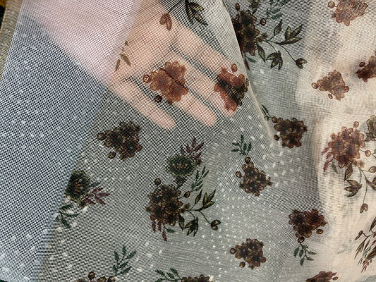 Cross stitch emb 3pc suit lawn with cotton net dupatta